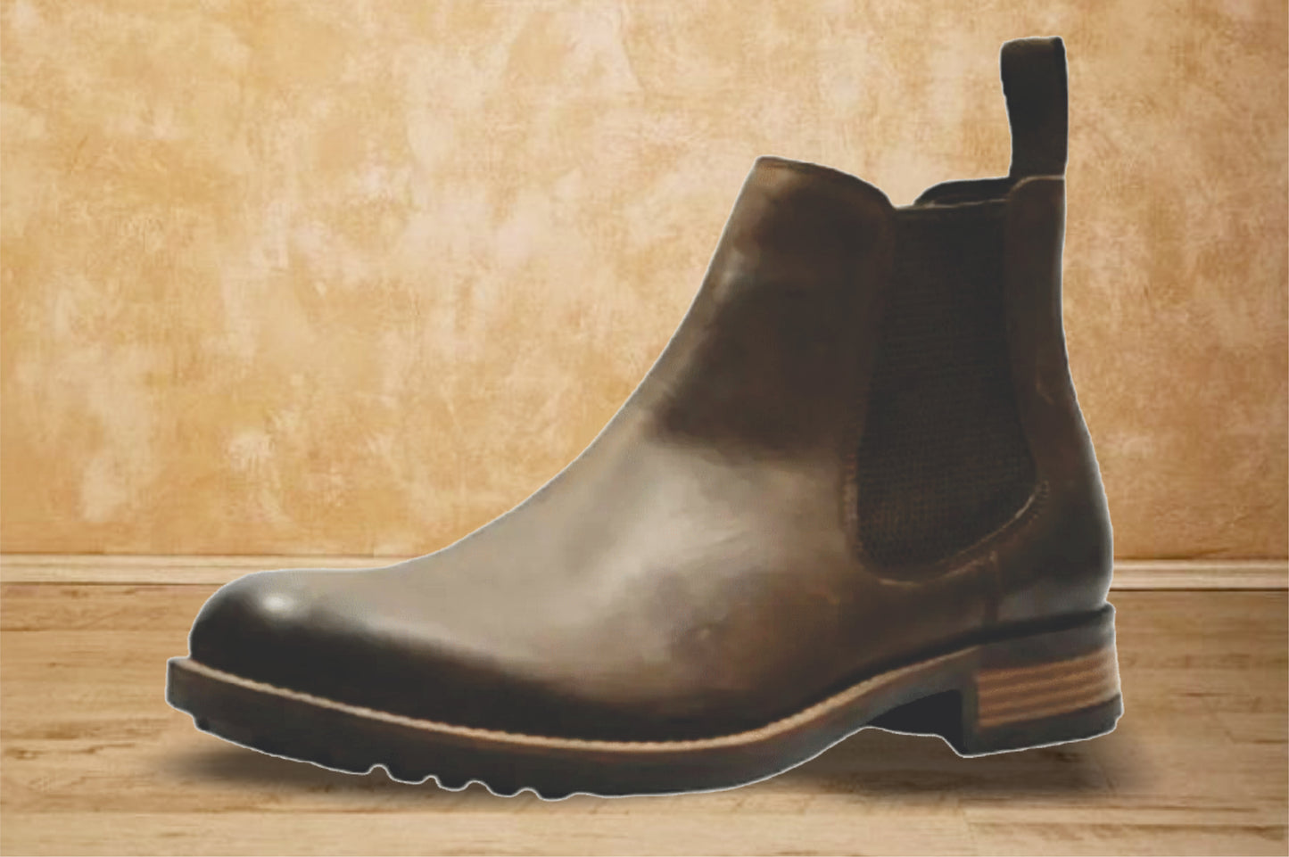 Brown Genuine Leather Men's Chelsea Boots For Casual & Party Wear