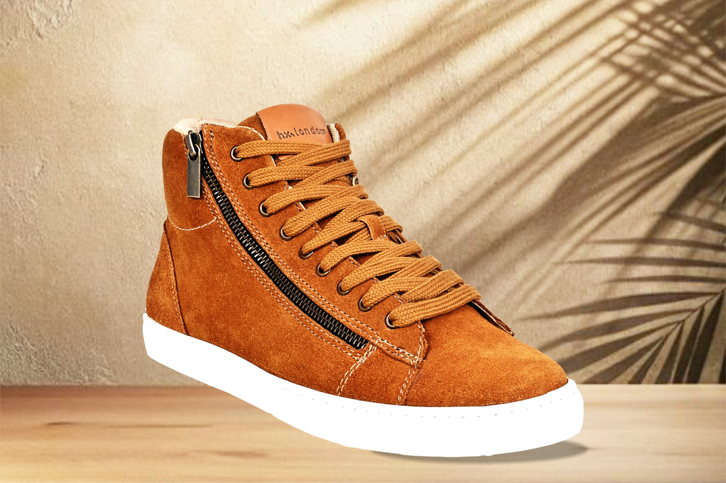 Camel Genuine Suede Leather Ankle Sneakers for Men