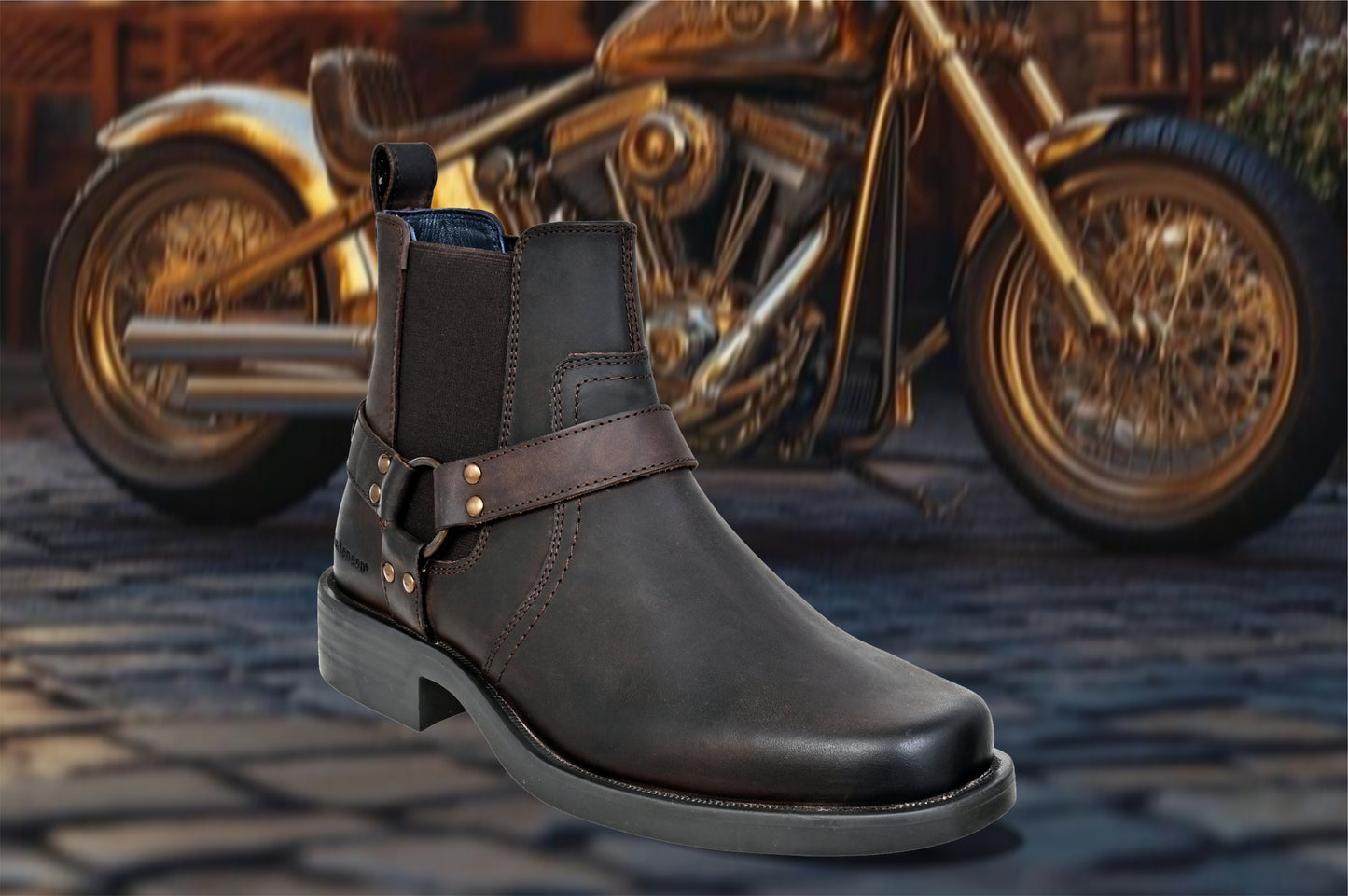 Brown Genuine Leather Riding Boots For Men