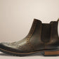 Brown Genuine Leather Men's brogue Chelsea Boots For Casual