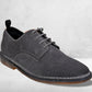 Grey Suede Men's Formal Lace-Up Shoes with Memory Foam Comfort