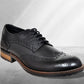 Black Genuine Leather Lace-Up Shoes For Men