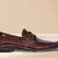 Burgandy Patent Leather Formal Penny Loafers