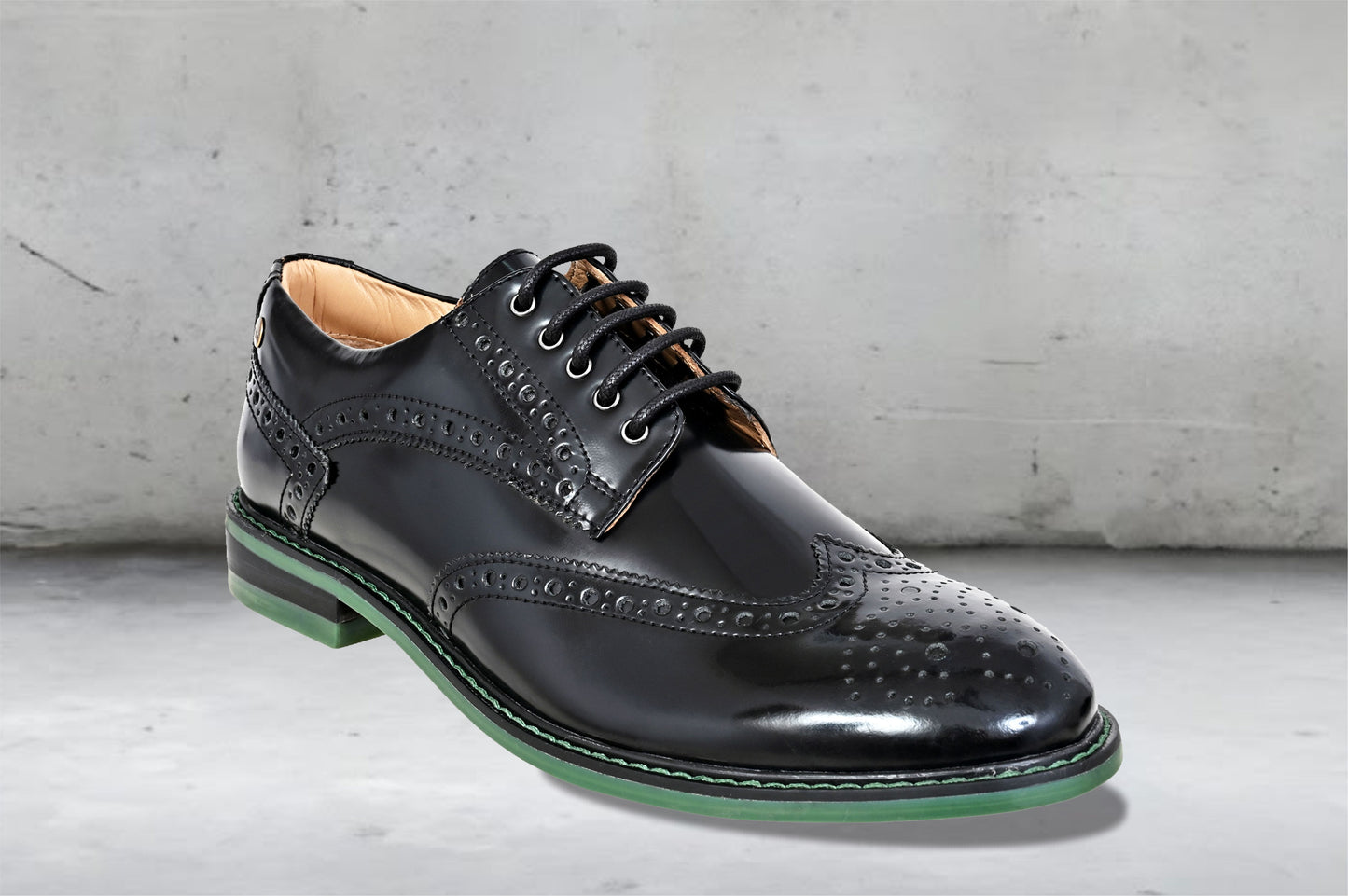Black Brush-Off Leather Brogues Formal Derby Shoes