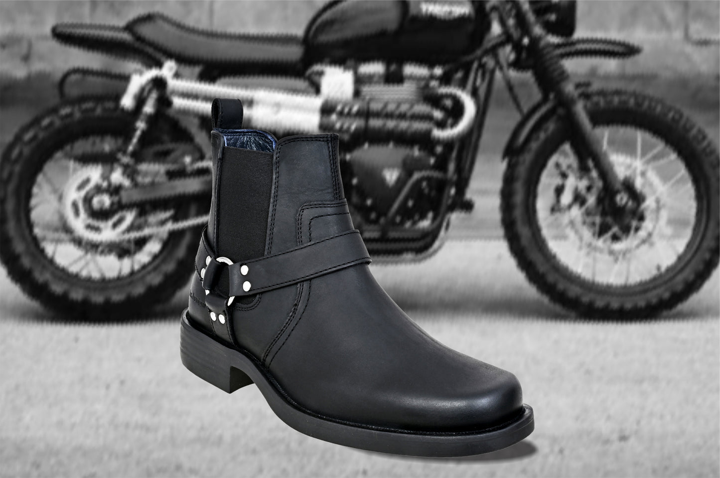 Black Genuine Leather Riding Boots For Men