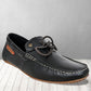 Black Leather Lightweight Driving Shoes With Bows