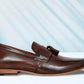 Brown Leather Formal Tassel Loafers