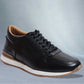Black leather Lace-up Sneakers for Men
