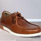 Tan Leather Formal Lace-Up Shoes For Men
