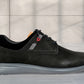 Black Leather Men Round Toe Lightweight Nubuck Sneaker