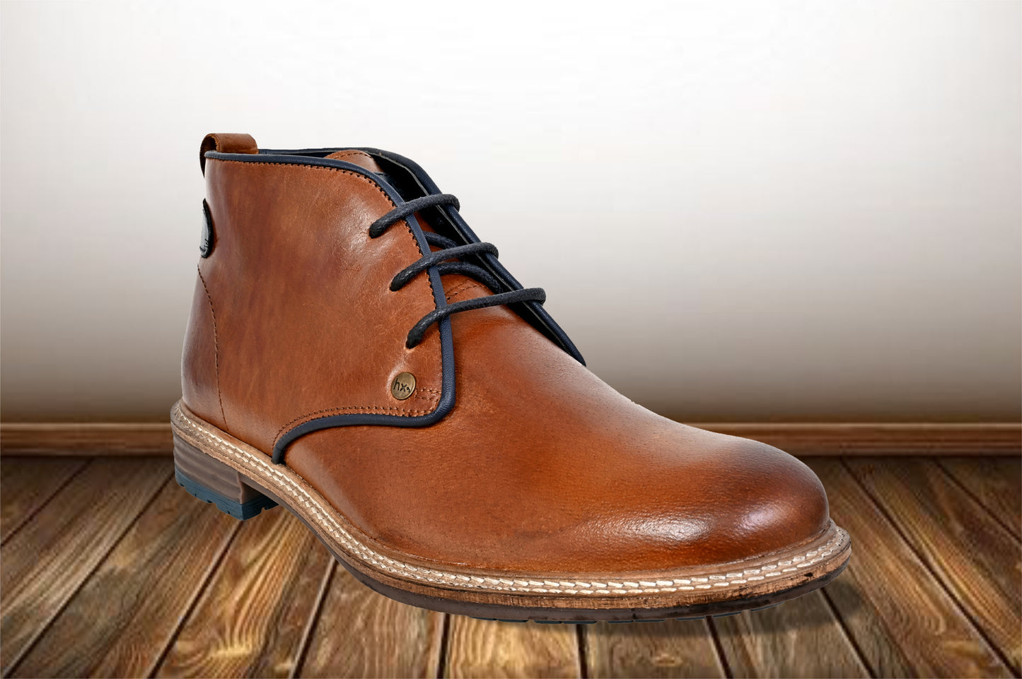 Tan Leather Men Mid Top Boots