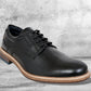 Black Leather Textured Formal Derby Shoes