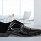 Black Patent Leather Double Strap Formal Monk Shoes