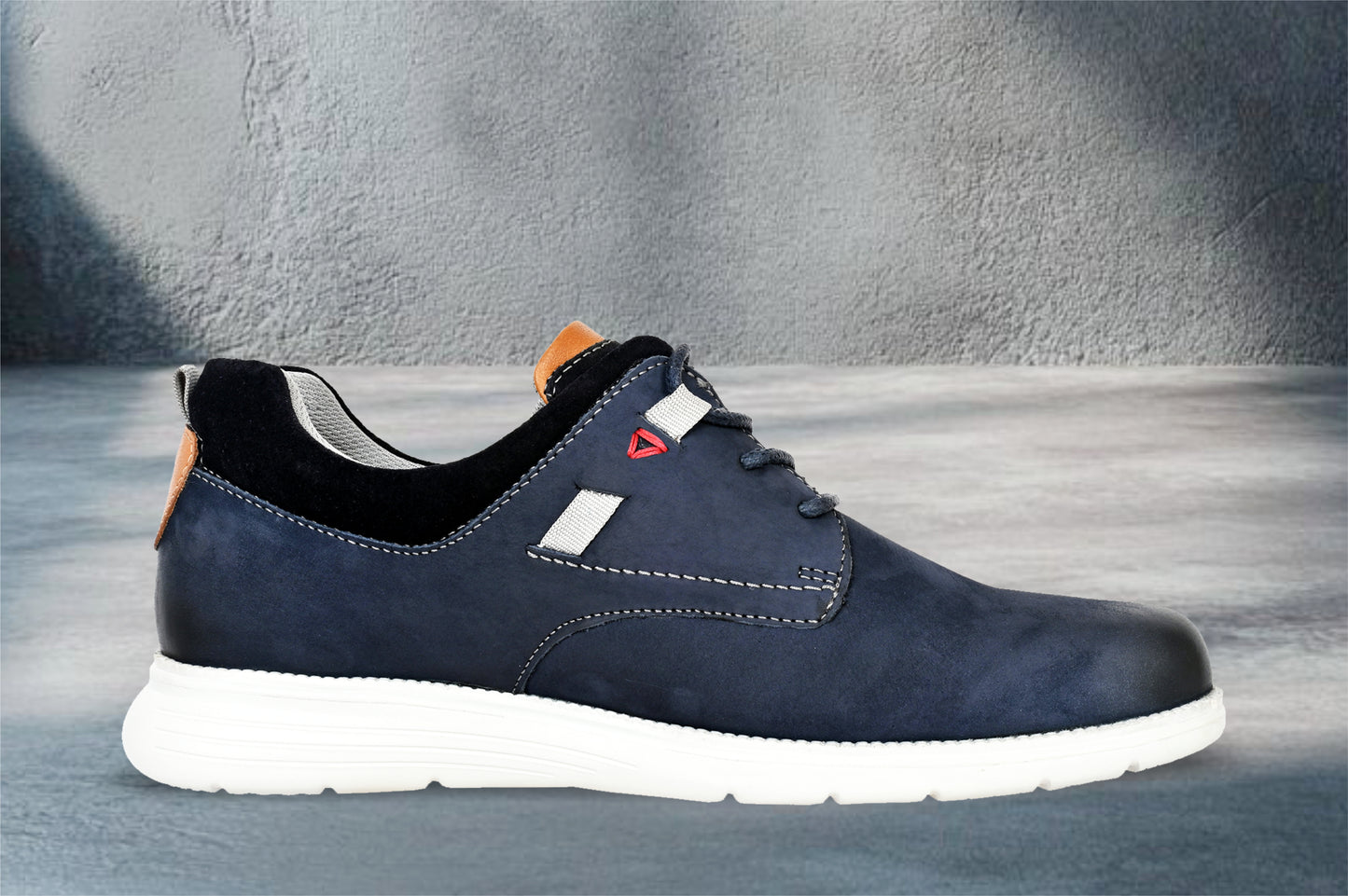 Jeans Leather Men Round Toe Lightweight Nubuck Sneakers