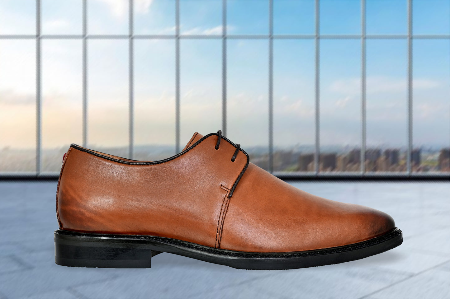 Tan Leather Formal For Men Lace-Up Casual Leather Shoes