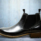 Black Genuine Leather Men's Chelsea Boots For Casual Wear