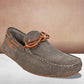 Khaki Suede Lightweight Driving Shoes With Bows