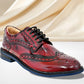 Cherry Brush-Off Leather Brogues Formal Derby Shoes