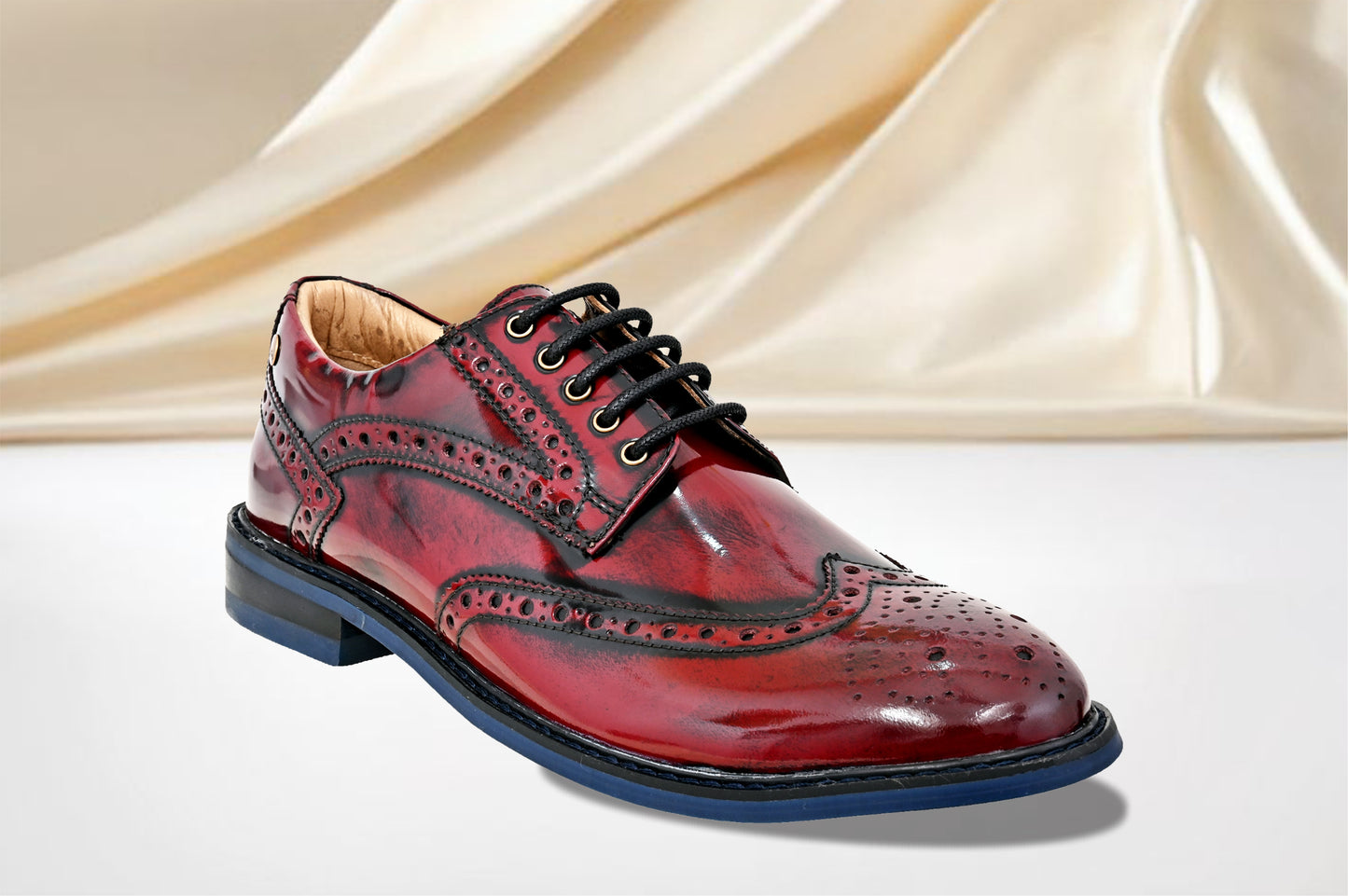 Cherry Brush-Off Leather Brogues Formal Derby Shoes