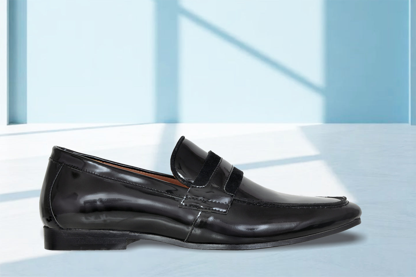Black Patent Leather Formal Penny Loafers