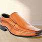 Tan Leather Slip-On Shoes For Men's Formal Pair