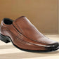 Brown Leather Slip-On Shoes For Men's Formal Pair