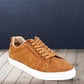 Camel Genuine Suede Leather Formal Lace-Up Sneakers For Men