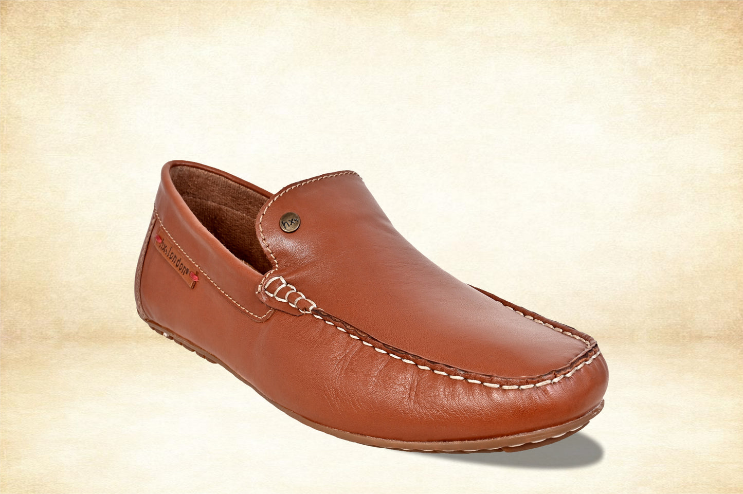 Tan Leather Men Lightweight Penny Driving Shoes