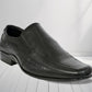 Black Leather Slip-On Shoes For Men's Formal Pair