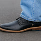 Black Leather Textured Formal Derby Shoes