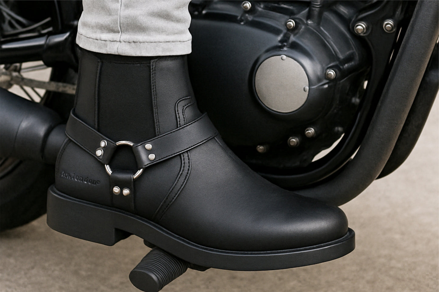 Black Genuine Leather Riding Boots For Men