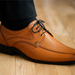 Tan Leather Formal Lace-UP Shoes For Men