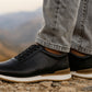 Black leather Lace-up Sneakers for Men