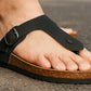 Black Leather Sandal Casual Leather Flats For Men