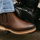 Brown Leather Round Toe Mid Top Chelsea Boots