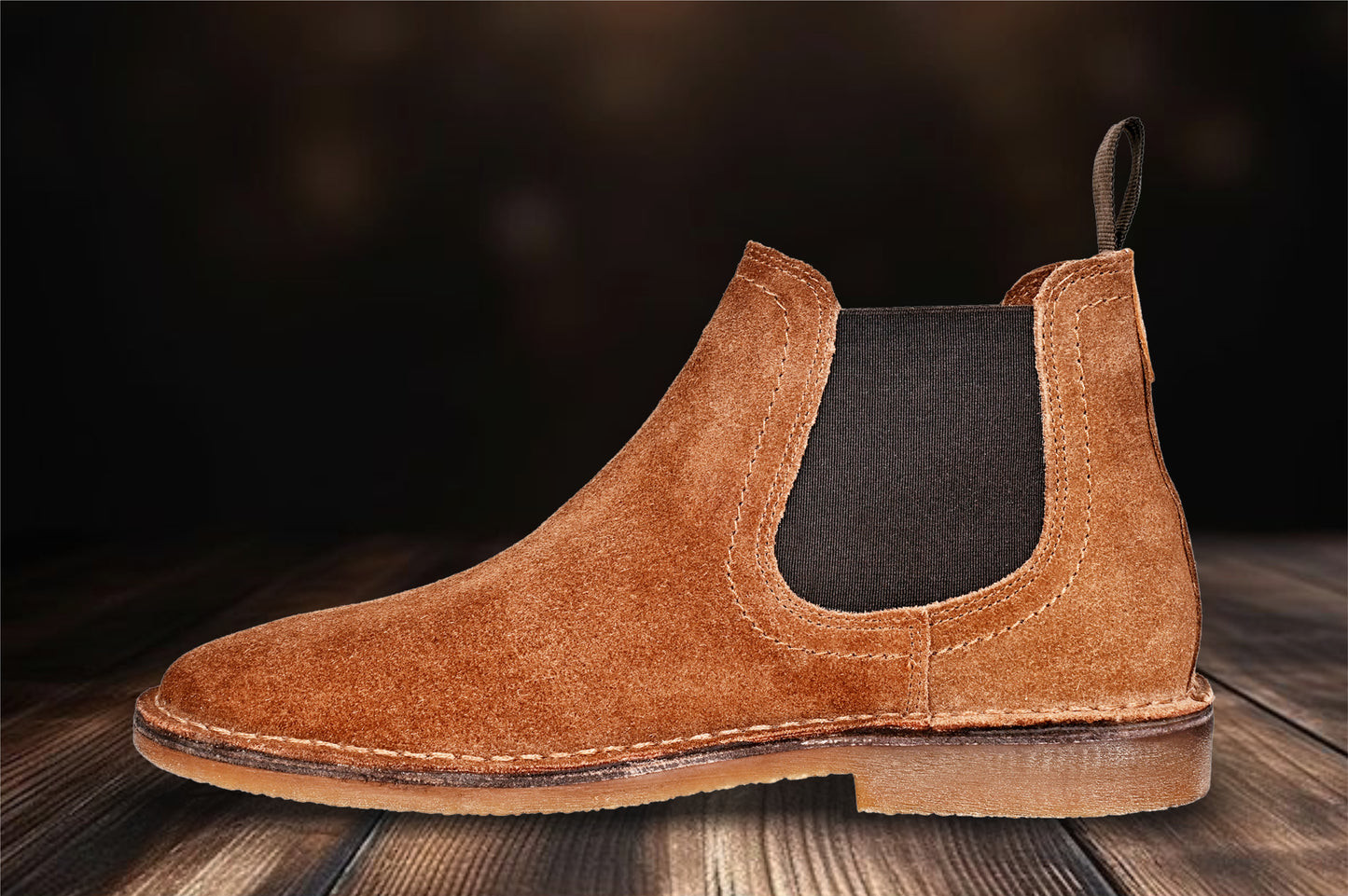 Tan Suede Chelsea Boots For Men
