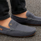 Dark Grey Suede Men's Formal Slip-On Driving Shoes with Memory Foam
