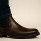 Brown Genuine Leather Men's brogue Chelsea Boots For Casual