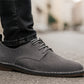 Grey Suede Men's Formal Lace-Up Shoes with Memory Foam Comfort