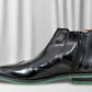 Black Brush-Off Leather Brogues Mid Top Blocked Heel Regular