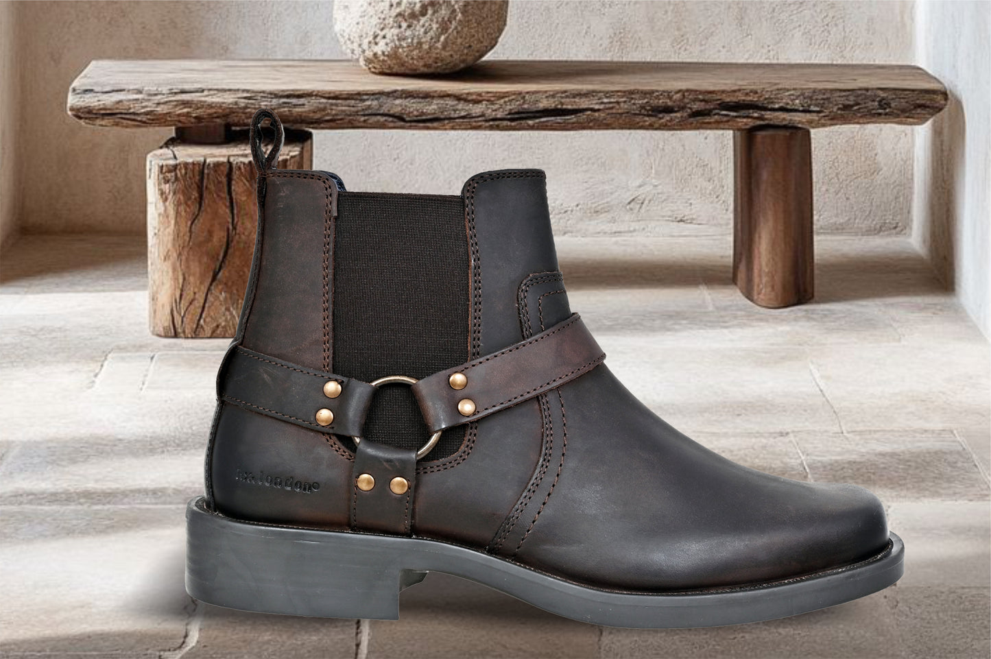 Brown Genuine Leather Riding Boots For Men
