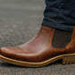 Brown Genuine Leather Men's Chelsea Boots For Casual Wear