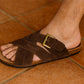 Brown Suede Slip-on Sandal Casual Flats for Men