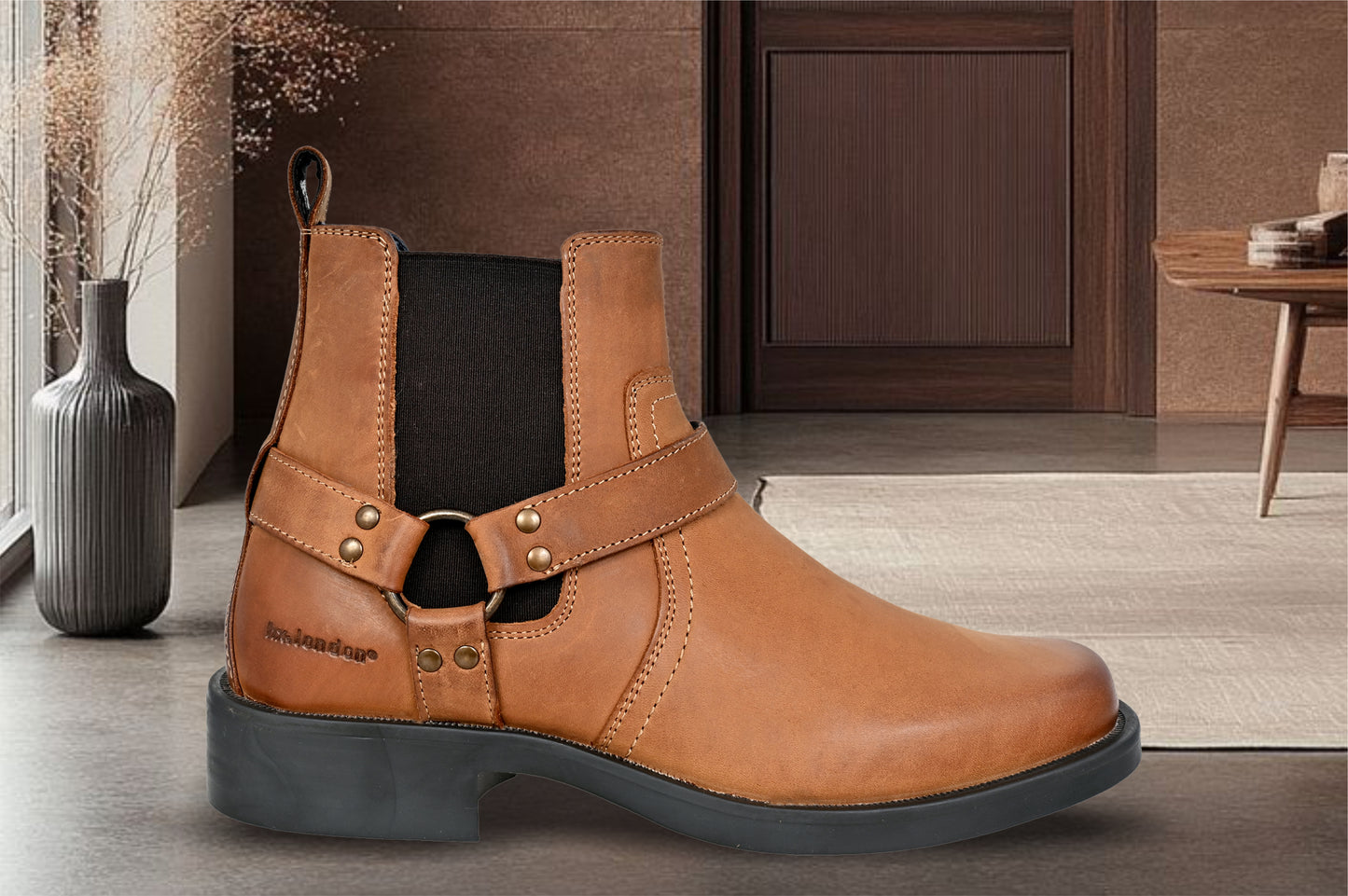 Camel Genuine Leather Riding Boots For Men