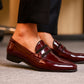 Burgandy Patent Leather Formal Penny Loafers