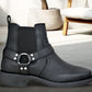 Black Genuine Leather Riding Boots For Men