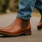 Tan Genuine Leather Men's Chelsea Boots For Casual & Party Wear