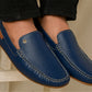 Light Blue Leather Men Lightweight Penny Driving Shoes