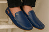 Light Blue Leather Men Lightweight Penny Driving Shoes