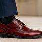 Cherry Brush-Off Leather Brogues Formal Derby Shoes